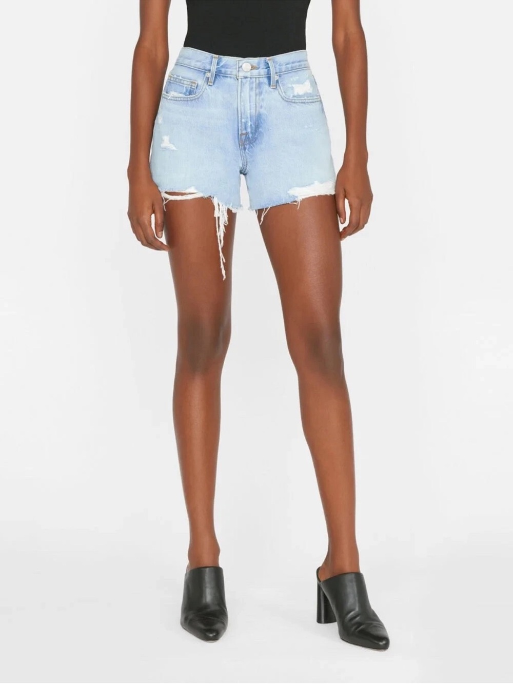 Frame Denim Light Blue Distressed Cutoff Shorts Size 28 NWT